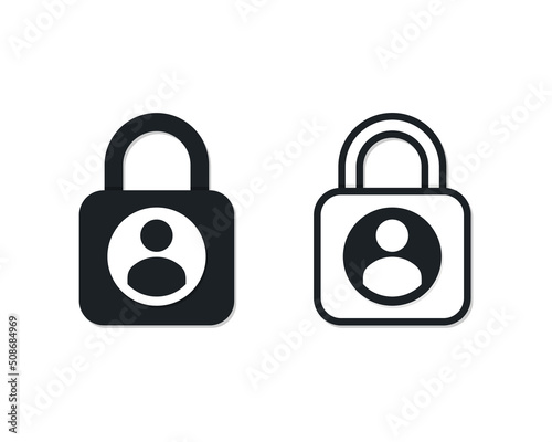 Account profile padlock icon. Vector illustration