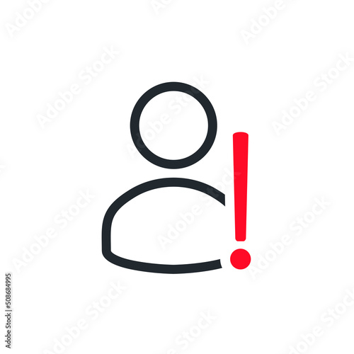 Account profile warning error icon. Vector illustration
