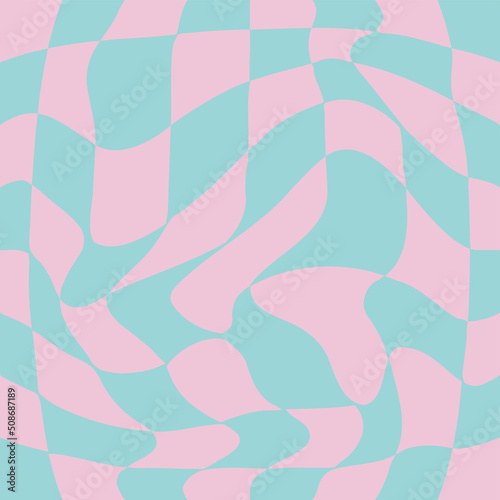 1970 Wavy Swirl Seamless Pattern in Orange and Pink Colors. Seventies Style, Groovy Background