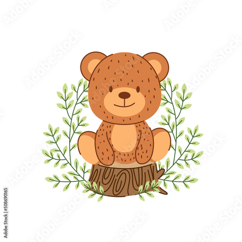 Cute cartoon Teddy bear  vector illustration