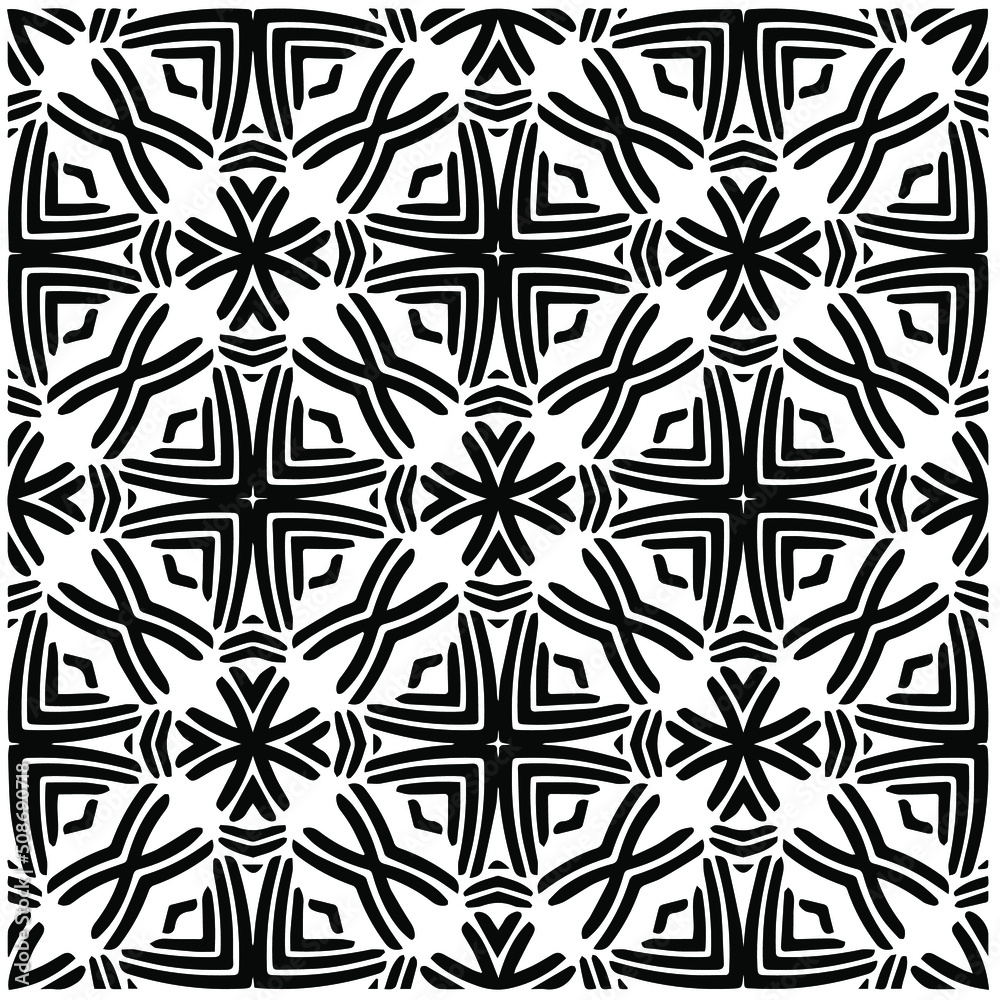 Abstract background with black and white pattern. Unique geometric vector swatch. Perfect for site backdrop, wrapping paper, wallpaper, textile and surface design. 