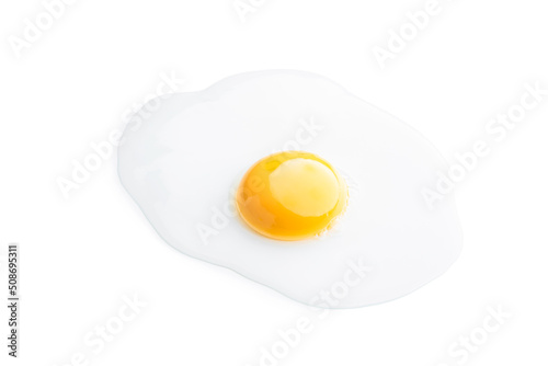 Fresh egg closeup isolated on white background
