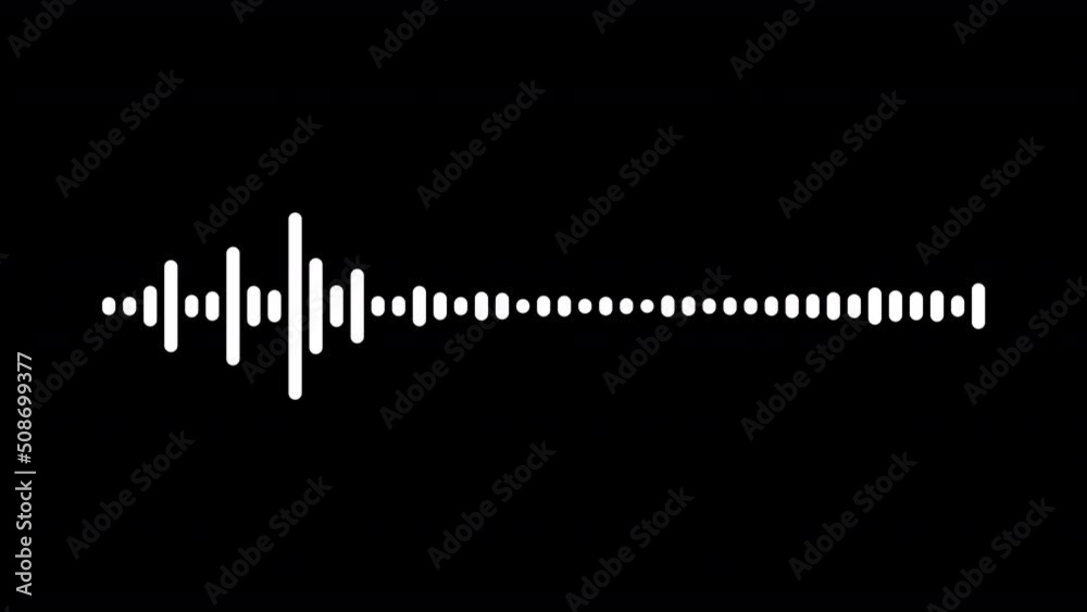 Audio spectrum sound wave. Seamlessly looped animation, isolated on