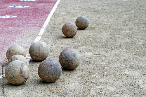A game called bolo Palma, a regional bowling sport in Cantabria, Spain