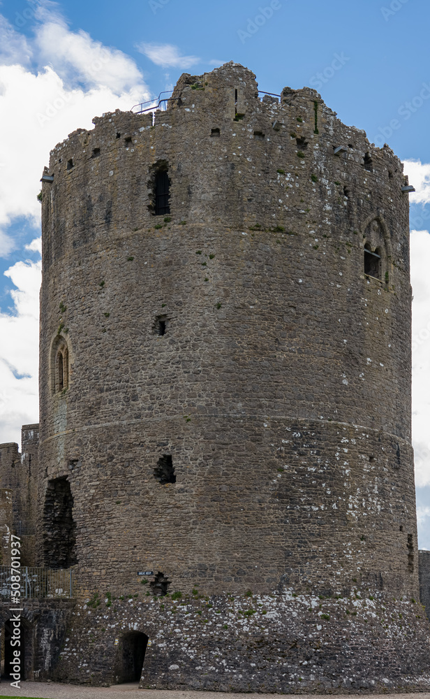 a stone tower inside the stunning Pembroke Castle, an 11th Century Welsh fortress