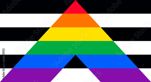 LGBTQ+ Rights Pride Flag of Straight Ally Vector