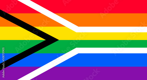 LGBTQ+ Rights Pride Flag of South Africa Vector