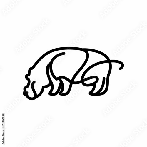 Vector Logo Illustration Hippo Line Art