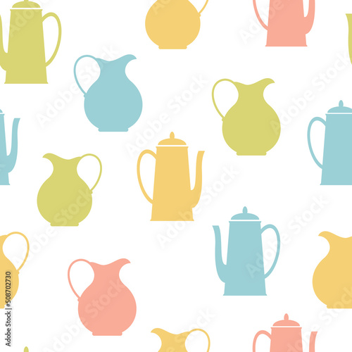 coffee pots and jugs on a white background.
