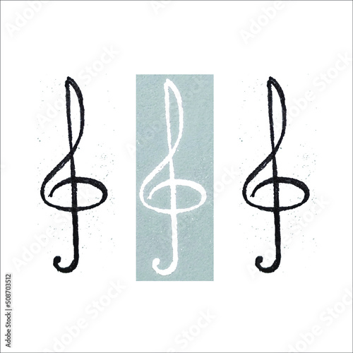 Vector illustration of treble keys.