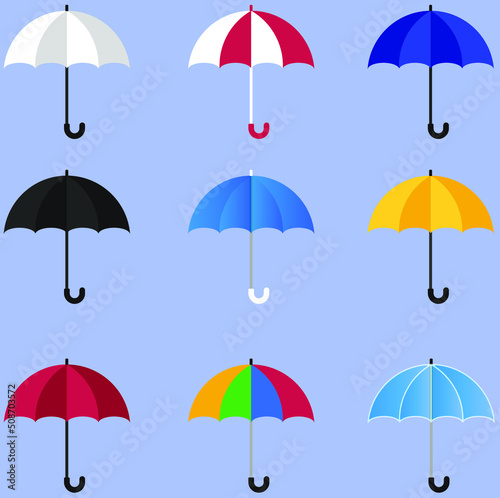 Vector de colección de paraguas y sombrillas