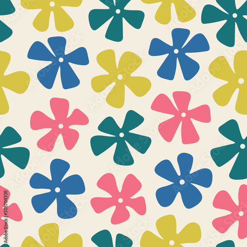 Abstract flower seamless pattern design. Perfect for summer and spring invitations, textile or just when you need a happy vibe! 