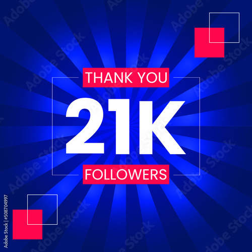 Thank you 21K Followers Vector Design Template