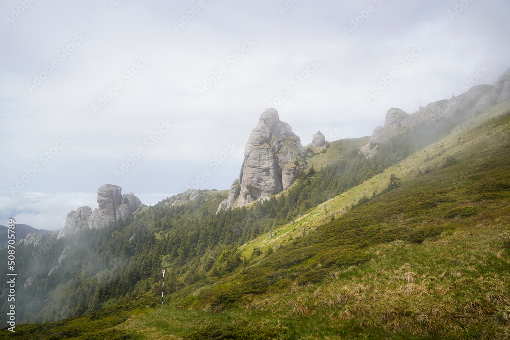 landscape in the mountains, Goliat Tower, Ciucas Mountains, Romania 