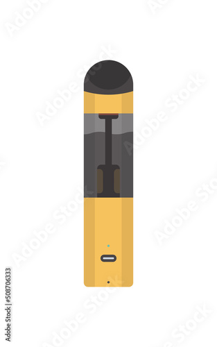 Vape or vapor illustration. Cigarette substitute. Smoking tool. Flat style. Vector design