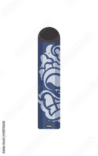 Vape or vapor illustration. Cigarette substitute. Smoking tool. Vector design