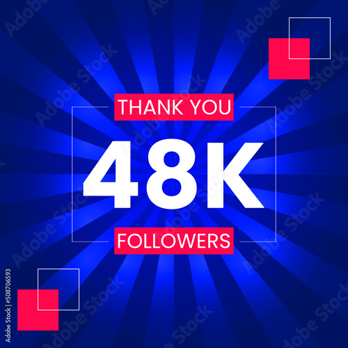 Thank you 48K Followers Vector Design Template photo