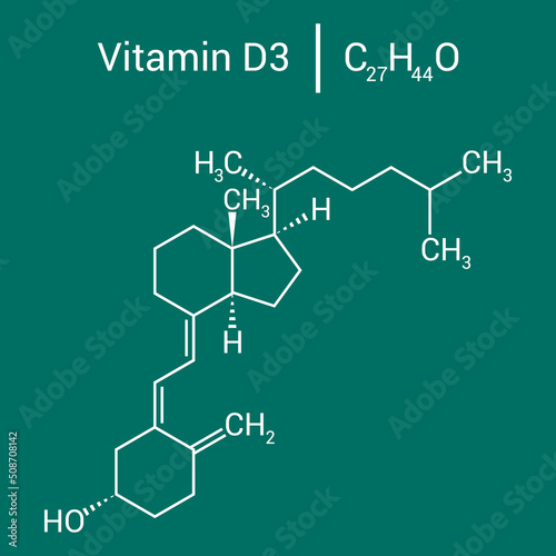 chemical structure of Cholecalciferol or vitamin D3 (c6h14o6)