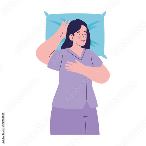 youn woman sleeping