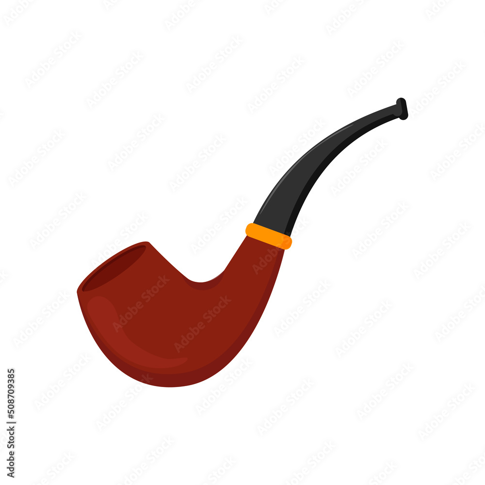 Vector smoking pipe isolated drawing