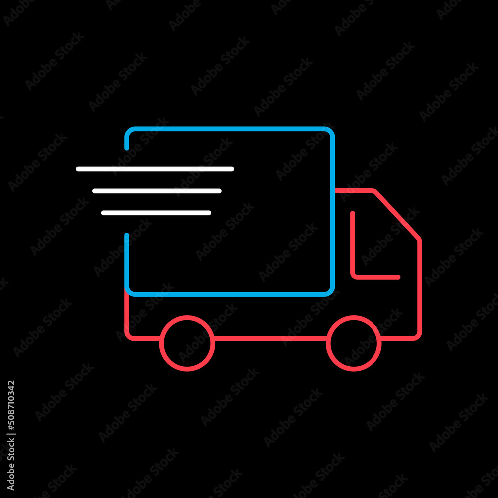 Fast shipping delivery truck vector icon Fast shipping delivery truck vector icon