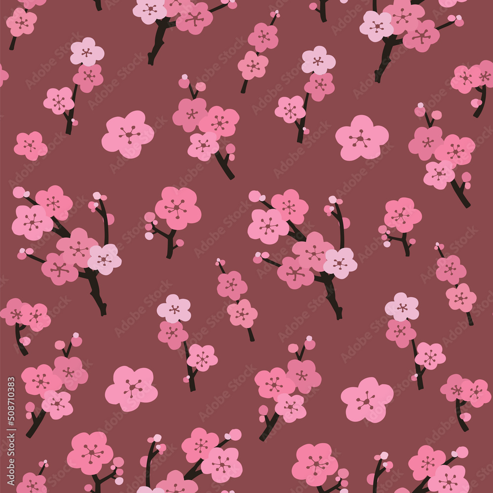 Sakura flower vector seamless pattern