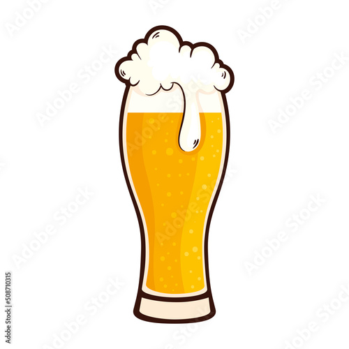 beer glass with foam