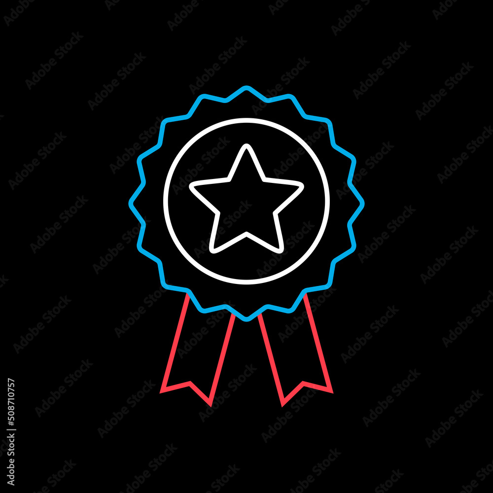 Ribbon award best seller icon isolated on black Ribbon award best seller icon isolated on black