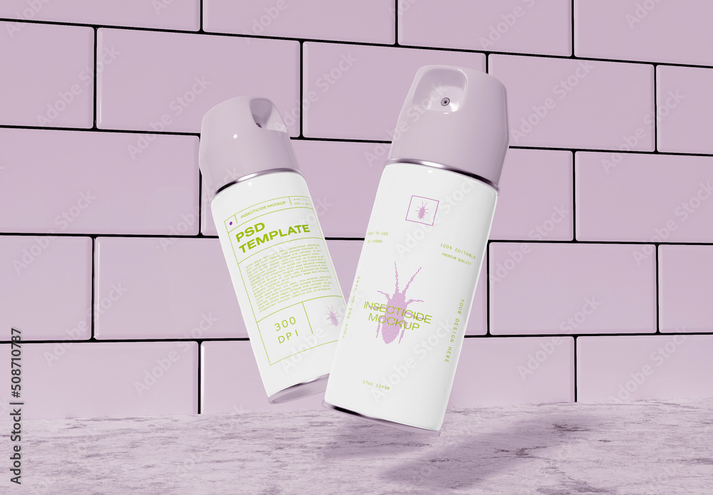 Two Spray Bottles Floating in Kitchen Stock Template Adobe Stock