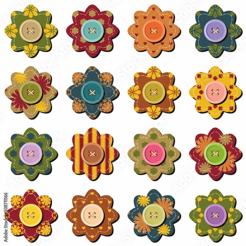 scrapbook flowers on white background	