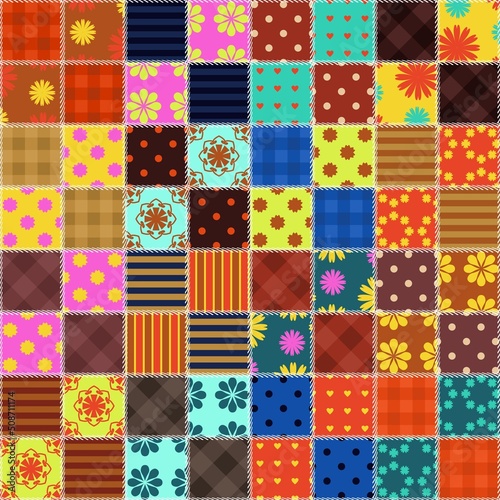 patchwork background with different patterns	
