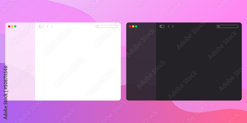 Fototapeta premium Modern browser window interface. Empty browser window template. The concept of an empty web page. Vector illustration. 