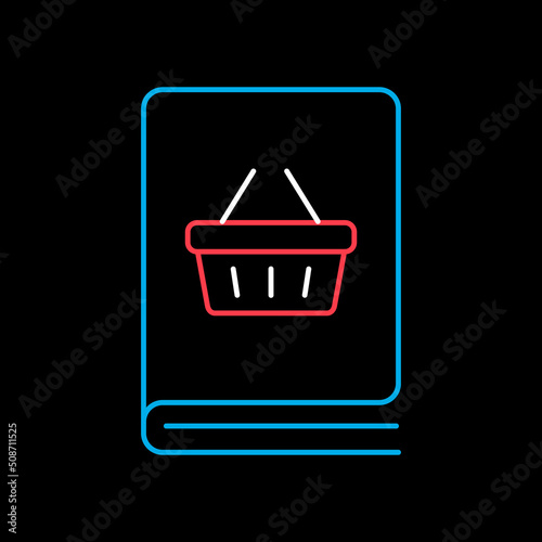 Catalog product vector icon isolated on the black
