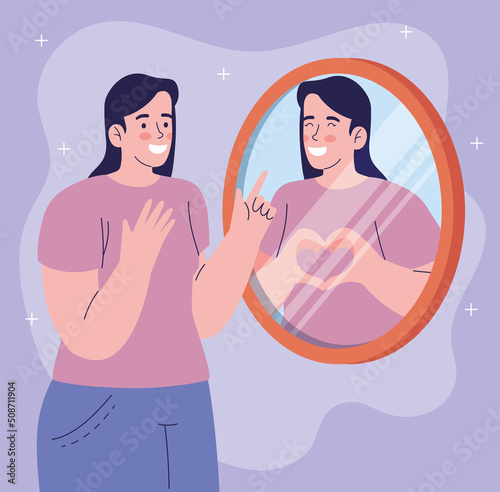 woman with mirror