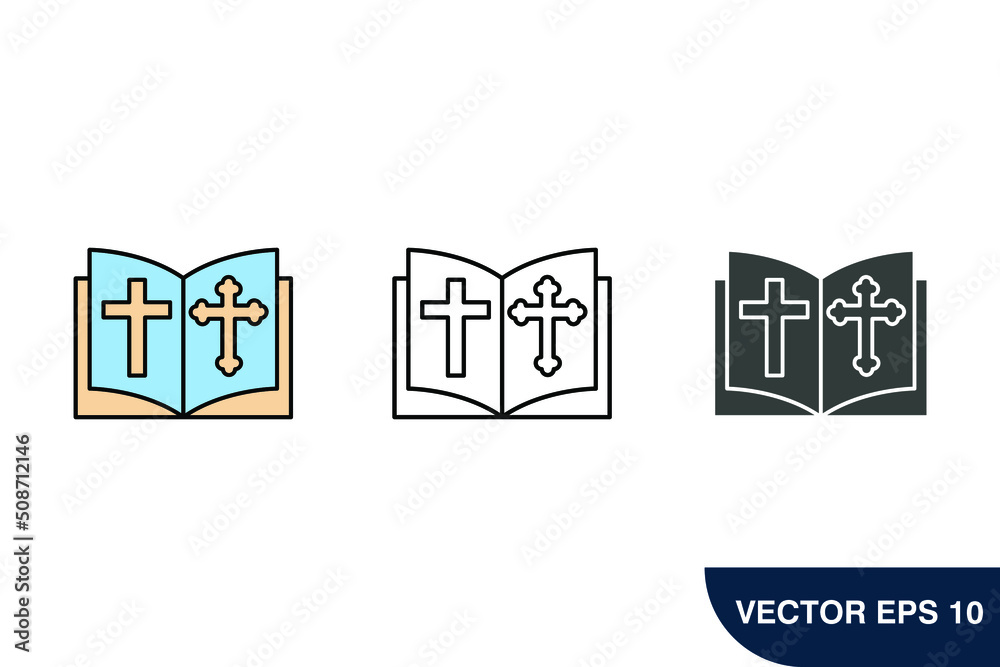 Bible Church with Religion Cross icons symbol vector elements for infographic web Bible Church with Religion Cross icons symbol vector elements for infographic web