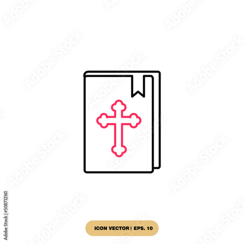 Bible Church with Religion Cross icons  symbol vector elements for infographic web