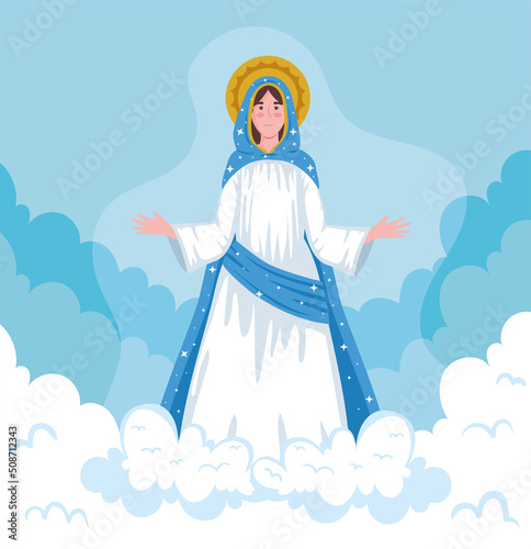 virgin in clouds