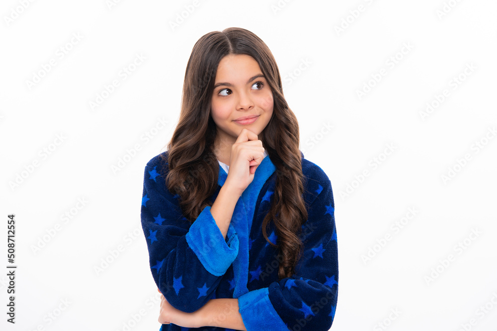 Headshot portrait of teenager child girl isolated on studio background. Childhood lifestyle concept. Mock up copy space. Headshot portrait of teenager child girl isolated on studio background. Childhood lifestyle concept. Mock up copy space.