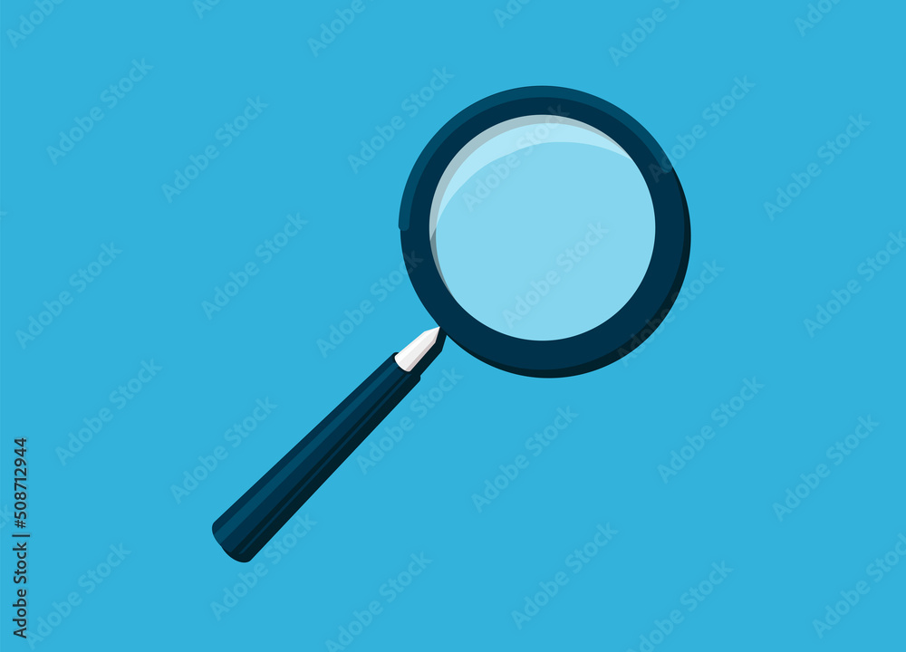 Magnifying glass symbol in cartoon style. Isolated eps 10 vector illustration. Magnifying glass. Discovery, research. Magnifying glass symbol in cartoon style. Isolated eps 10 vector illustration. Magnifying glass. Discovery, research.