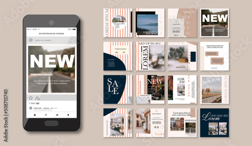 Social media pack Posts for internet content, site for Bloggers, Fashion, ad, Lifestyle brands, Creative businesses blog. Set of square Presentation templates. Unique trendy website slider frames. ad