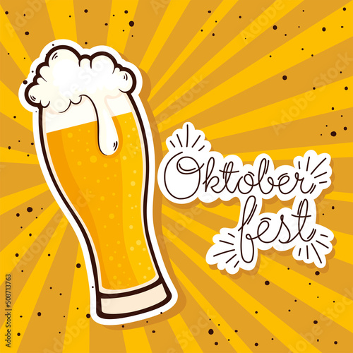 oktober fest lettering postcard