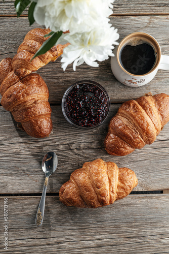 croissants on a wooden table
