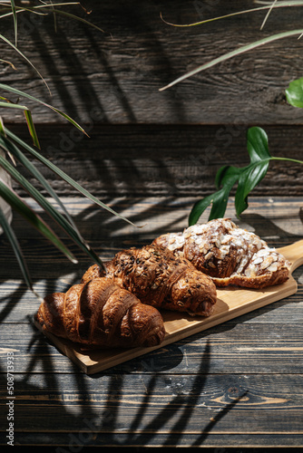 croissants on a wooden table