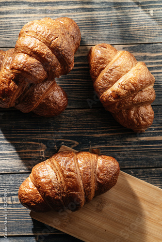 croissants on a wooden table
