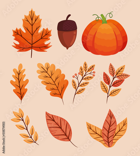 ten autumn season icons