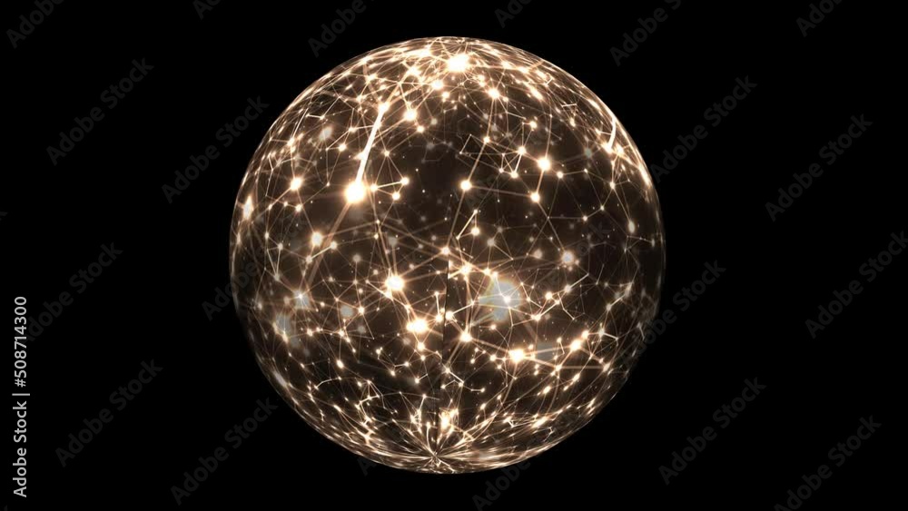 Abstract Plexus Technology Science on rotating sphere concept Abstract Plexus Technology Science on rotating sphere concept