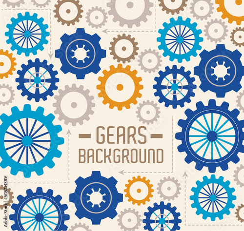 gears background lettering in pattern