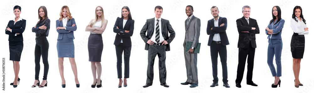 Large group of business people. Isolated over white.