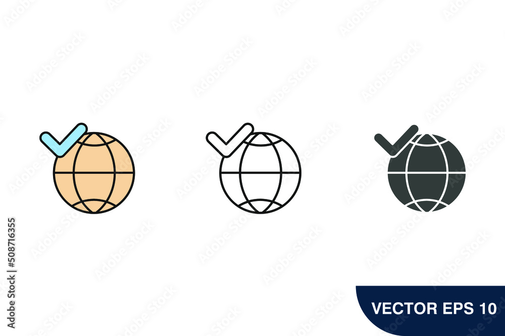 Fototapeta premium Approve icons symbol vector elements for infographic web