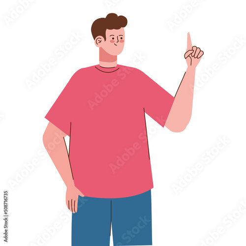 young man indexing